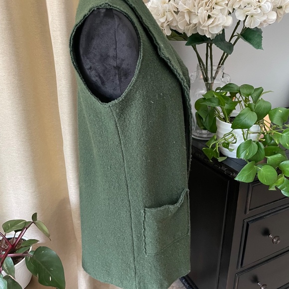 Tahari Wool Blend Dark Green Duster/Vest (M) - Picture 10 of 12